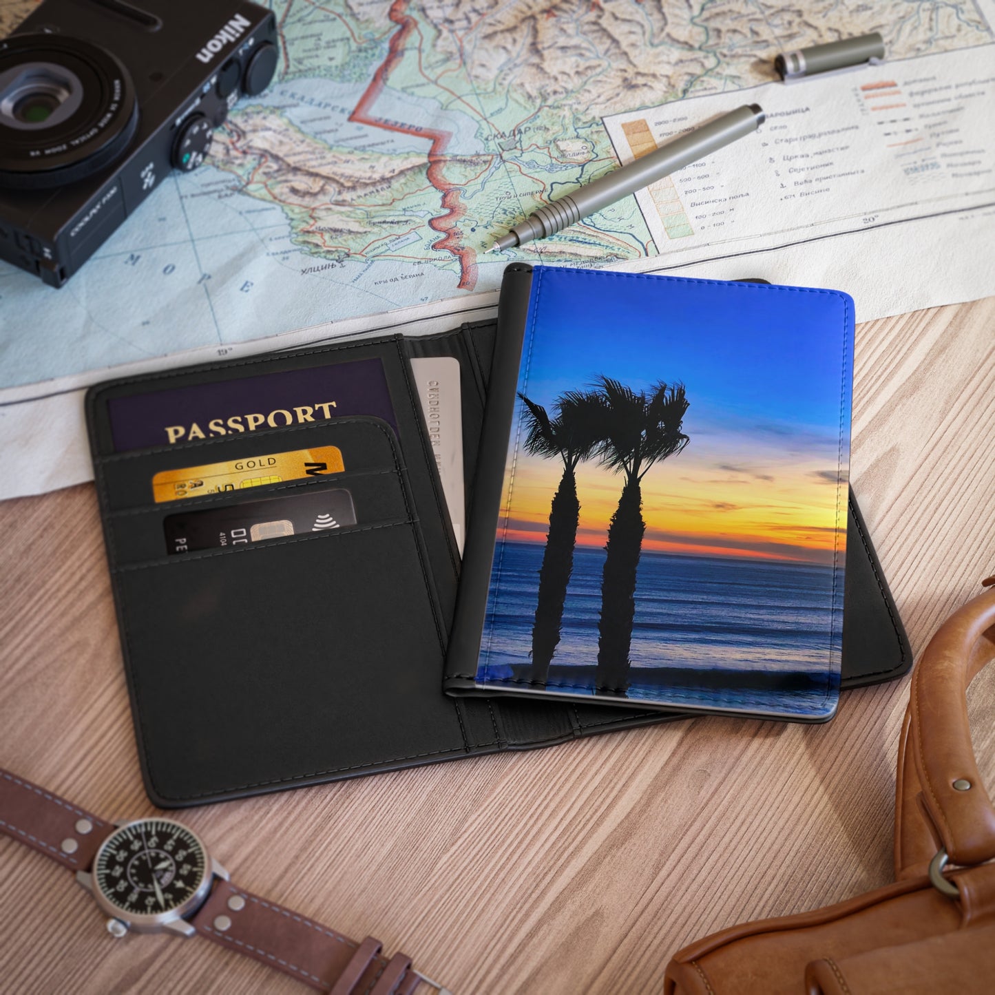 Passport Cover - " Twilight Palms"