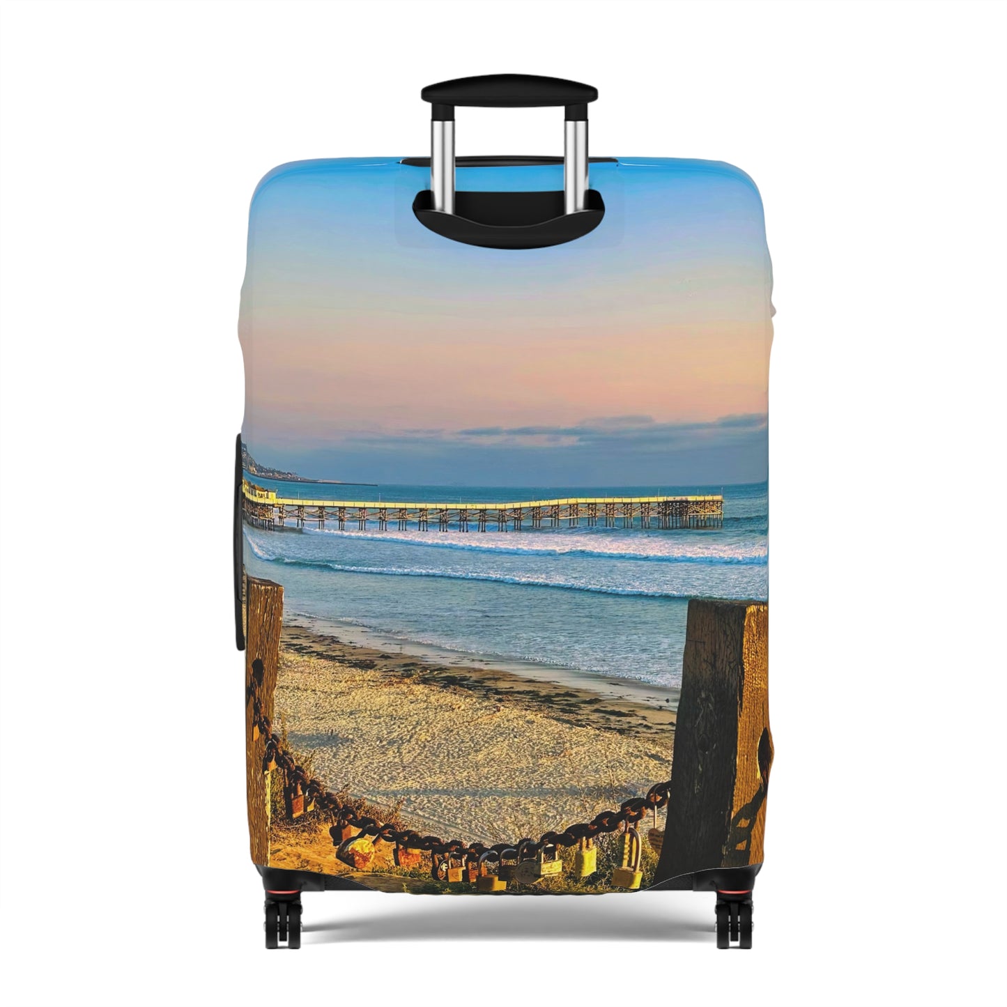 Coastal Luggage Cover - "Locked Love"