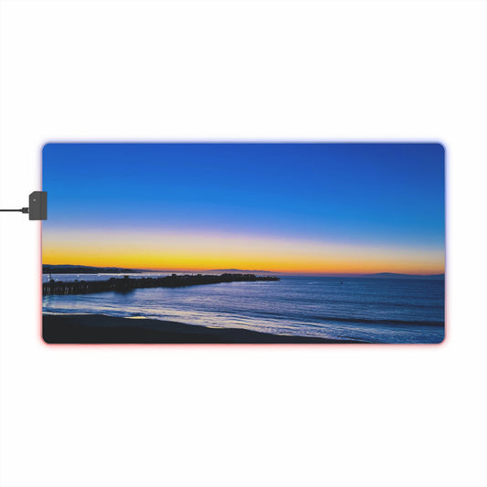 LED Gaming Desk Pad - "Golden Blues"