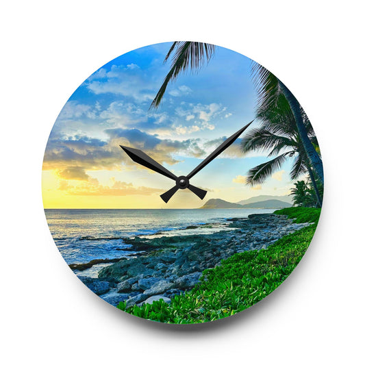 Acrylic Wall Clock - Oahu Glow