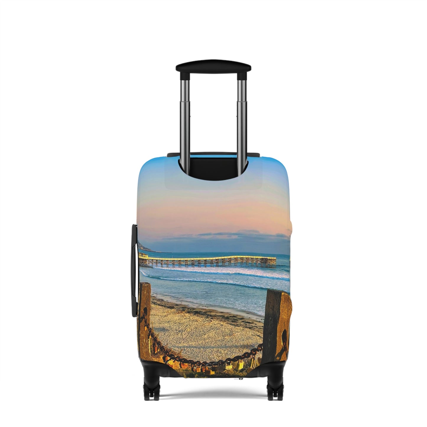 Coastal Luggage Cover - "Locked Love"