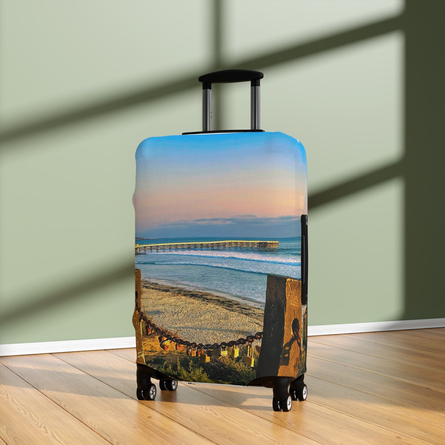 Coastal Luggage Cover - "Locked Love"