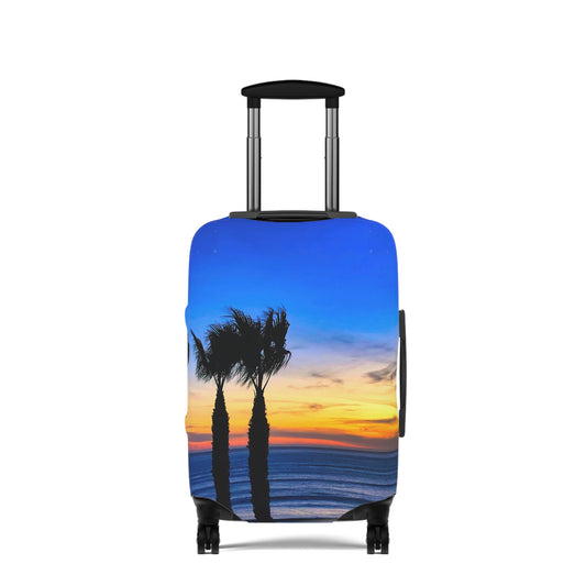 Tropical Sunset Luggage Cover - "Twilight Palms"