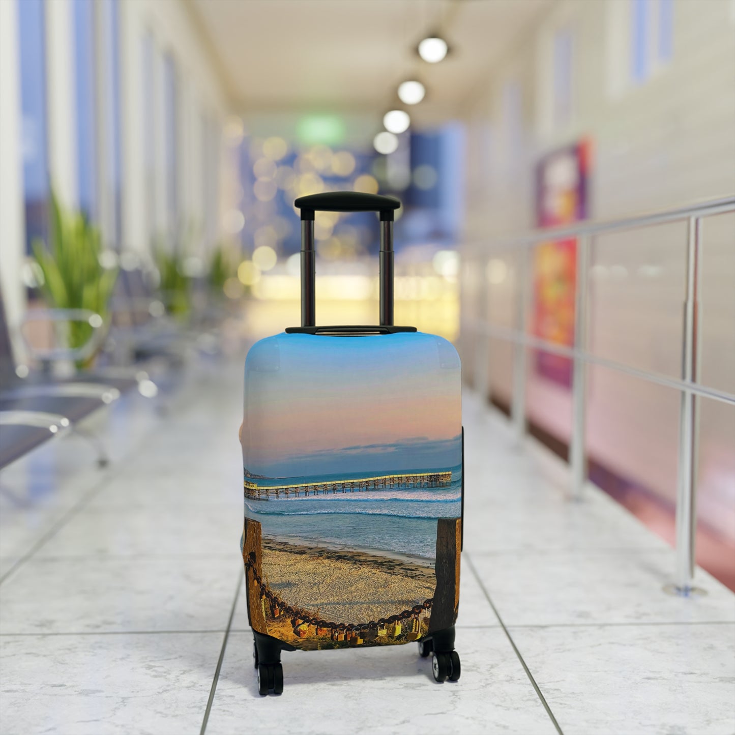 Coastal Luggage Cover - "Locked Love"