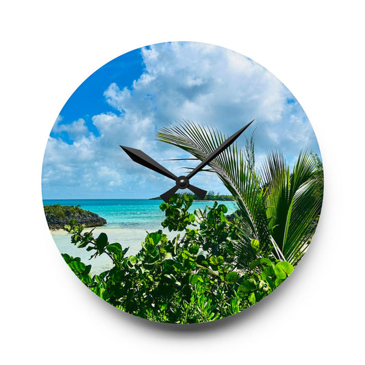 Acrylic Wall Clock - Bahama Bloom