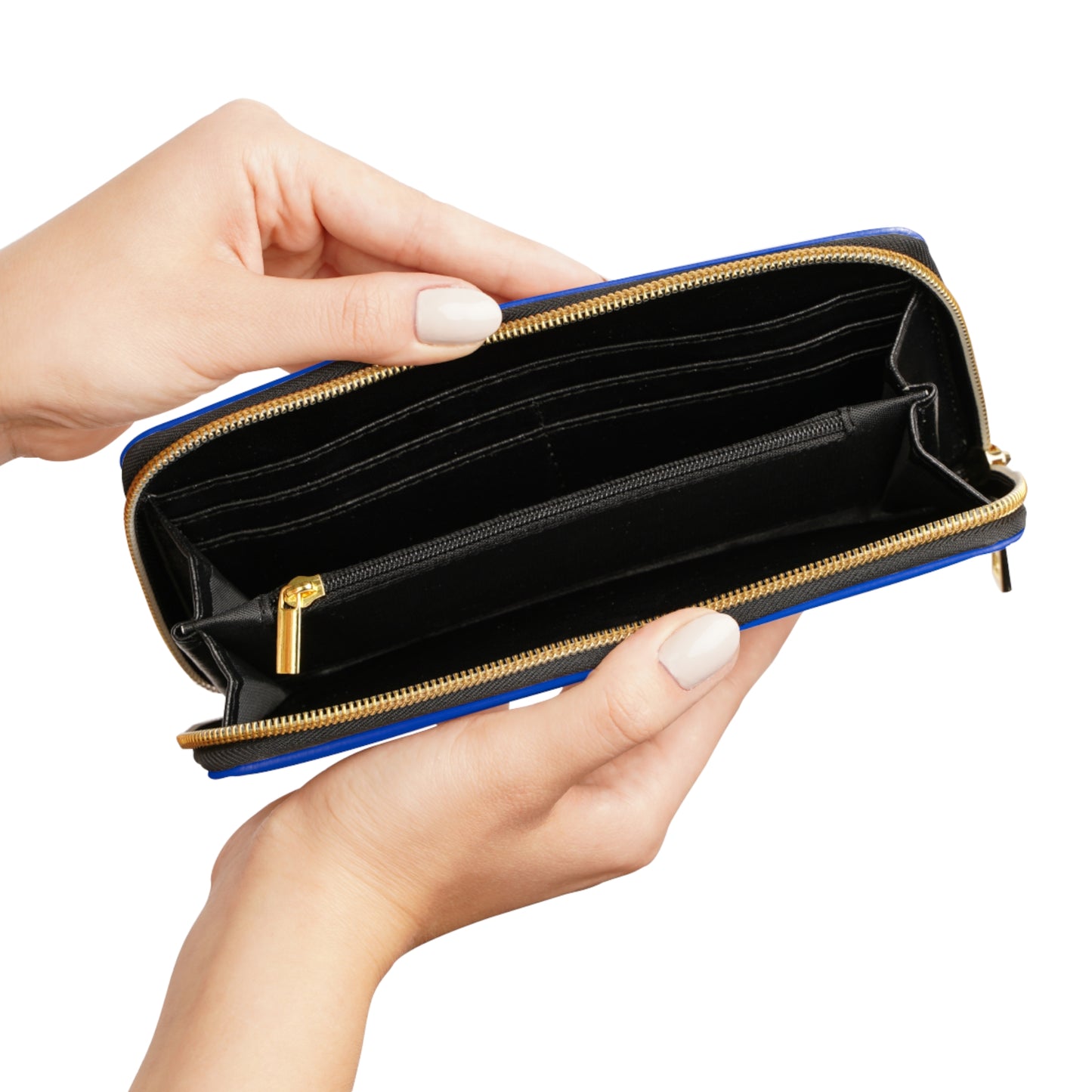 Zipper Wallet - "Golden Blues"