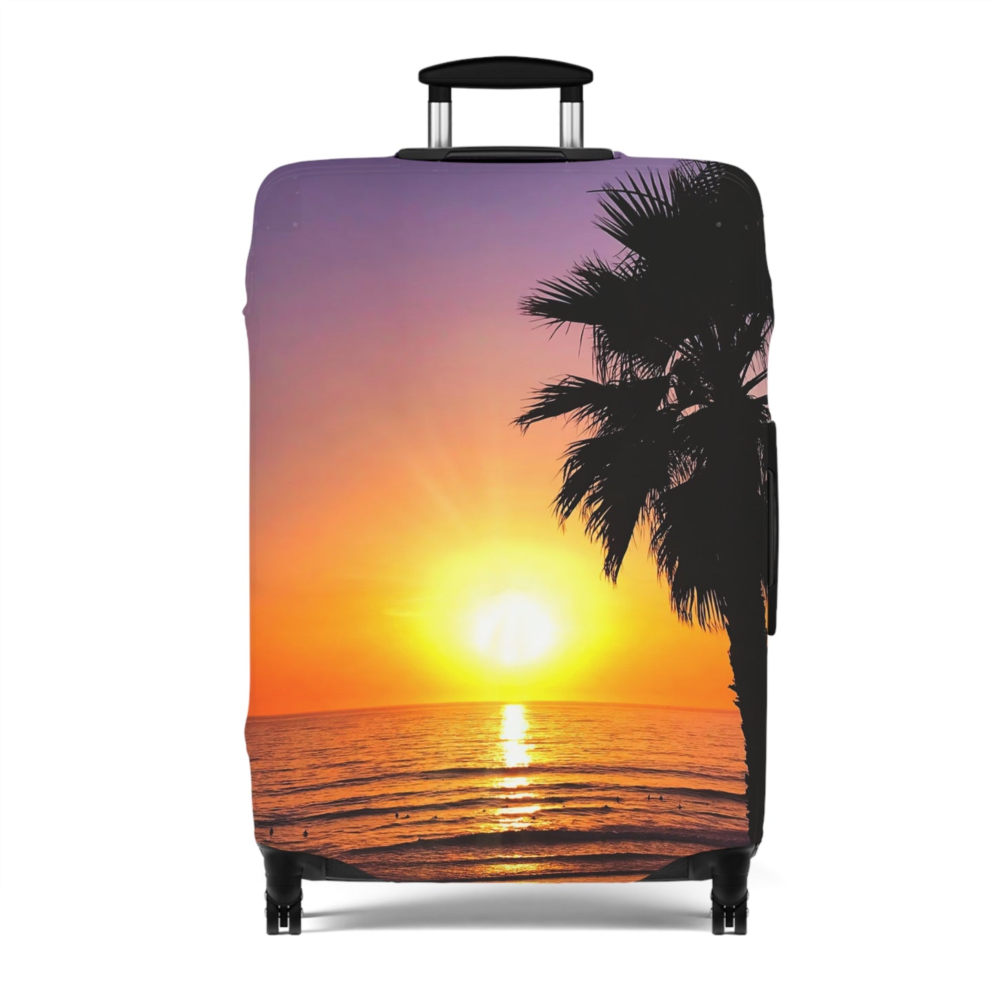 Tropical Sunset Luggage Cover - "Palm Glow"