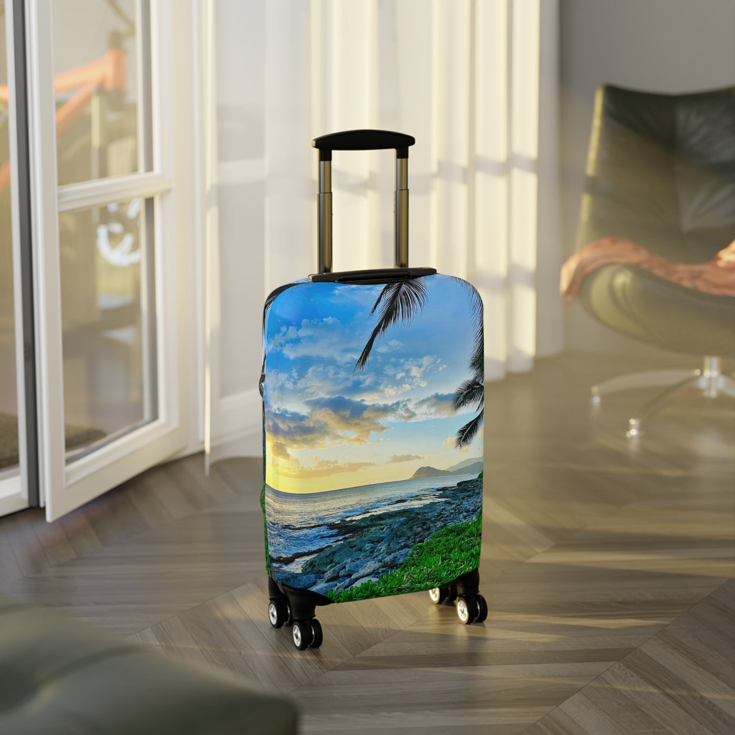 Tropical Sunset Luggage Cover - "Oahu Glow"