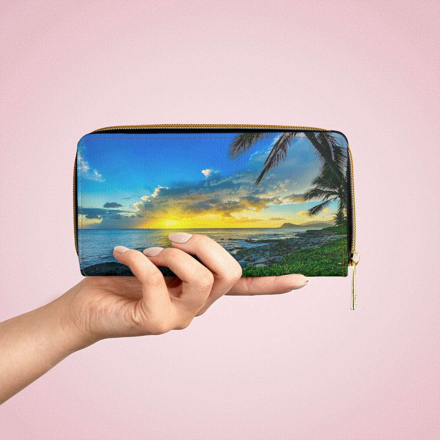 Zipper Wallet - "Golden Aloha"