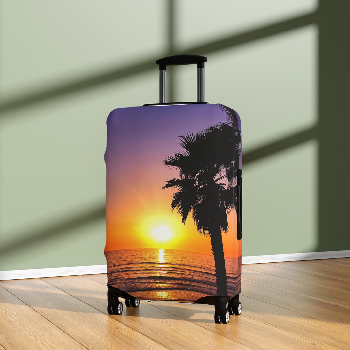 Tropical Sunset Luggage Cover - "Palm Glow"
