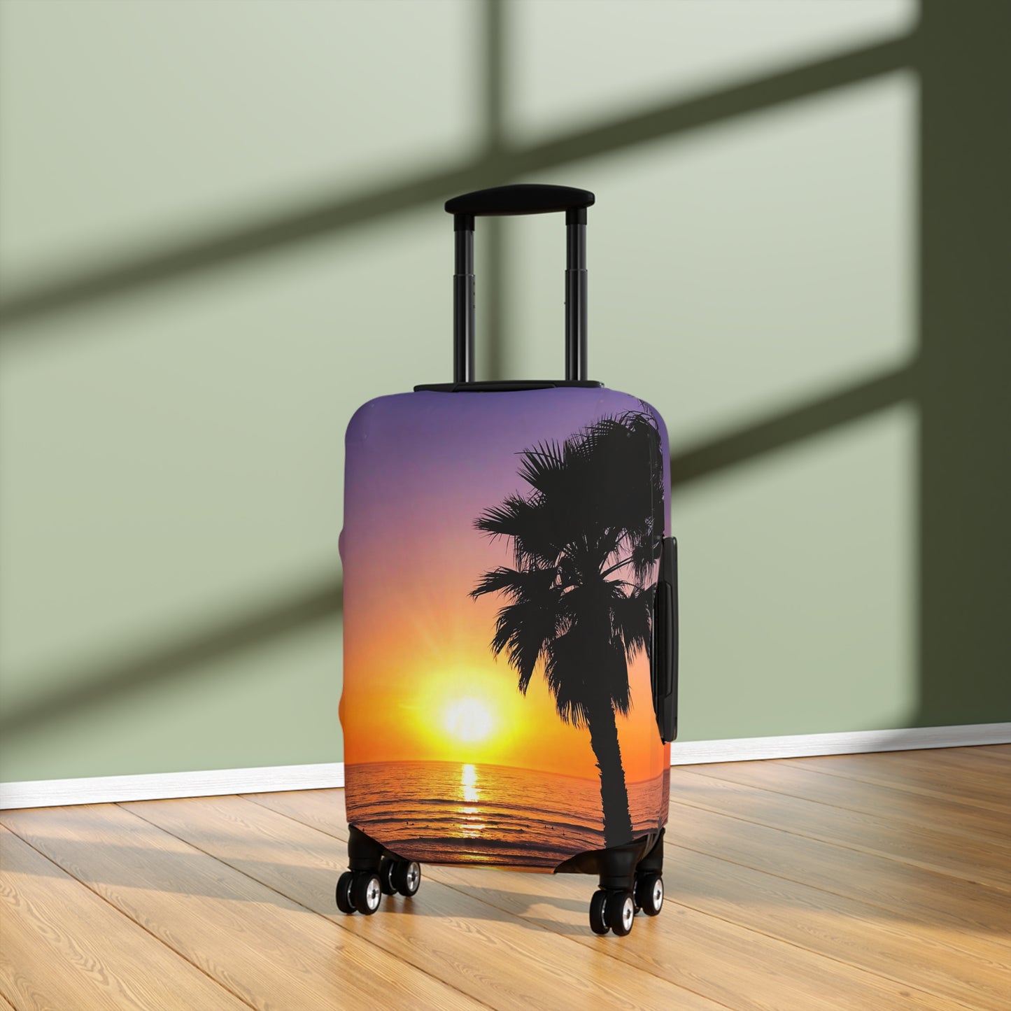 Tropical Sunset Luggage Cover - "Palm Glow"