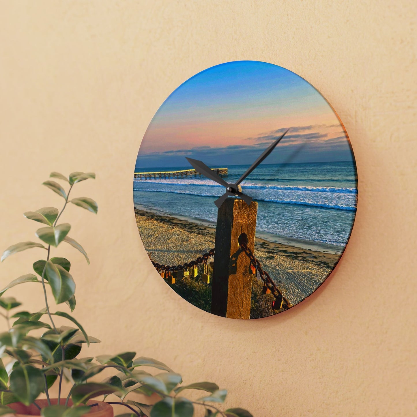 Acrylic Wall Clock - Locked Love