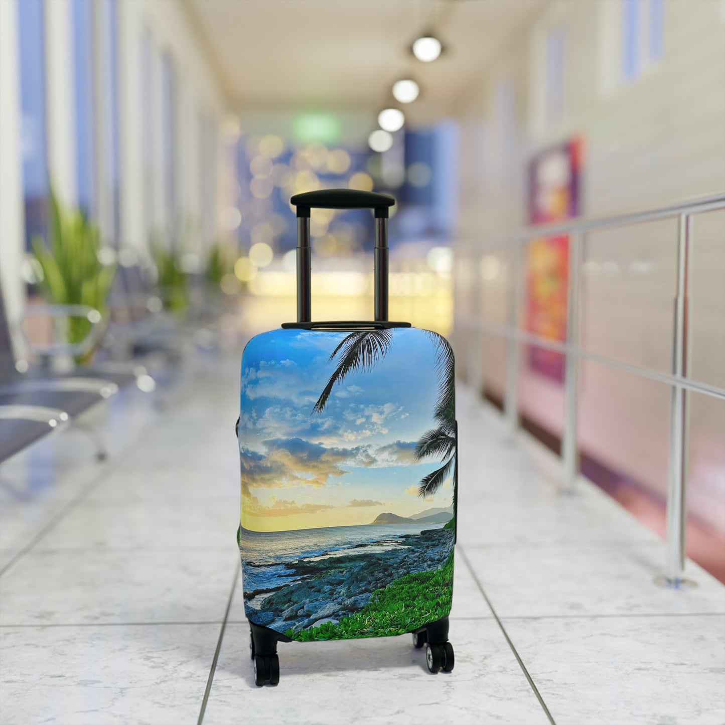 Tropical Sunset Luggage Cover - "Oahu Glow"
