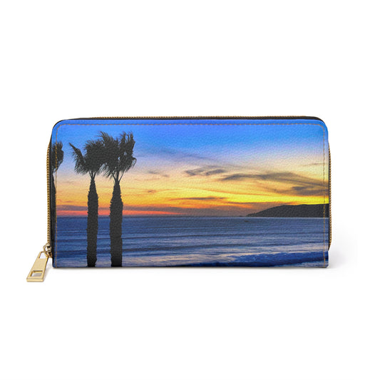 Zipper Wallet - "Twilight Palms"
