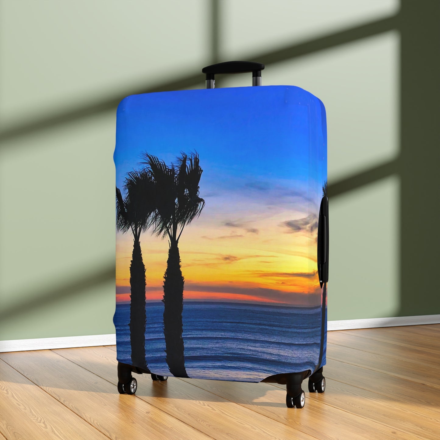 Tropical Sunset Luggage Cover - "Twilight Palms"