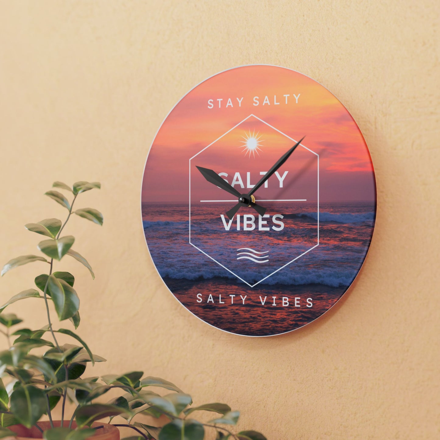 Salty Vibes Acrylic Wall Clock