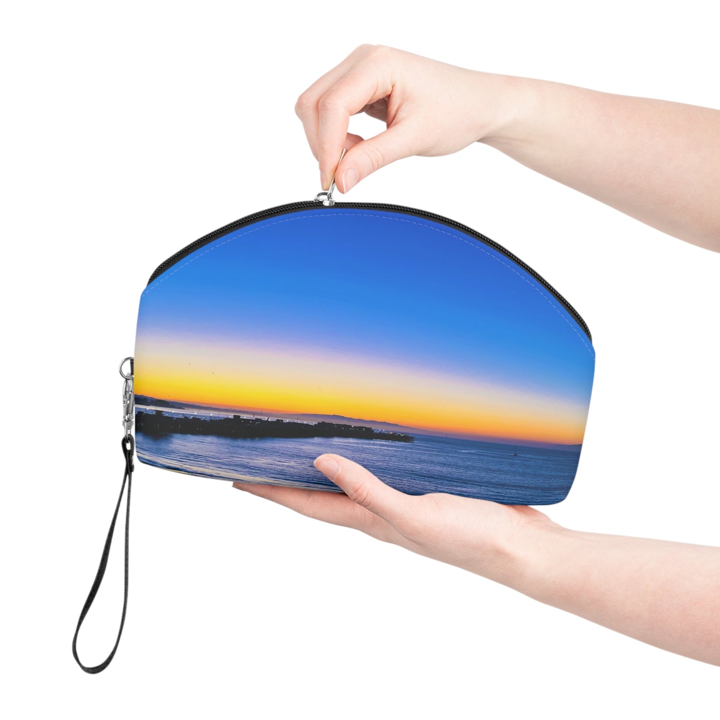 Makeup Bag / Travel Organizer - "Golden Blues"
