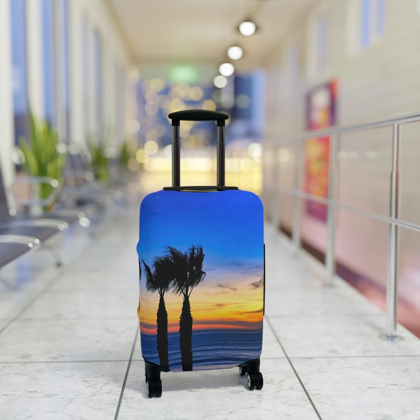 Tropical Sunset Luggage Cover - "Twilight Palms"