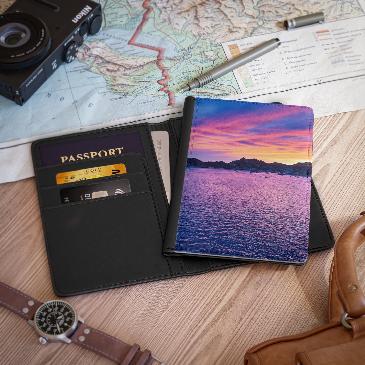 Vibrant Sunset Passport Cover - "Cabo Vibes"