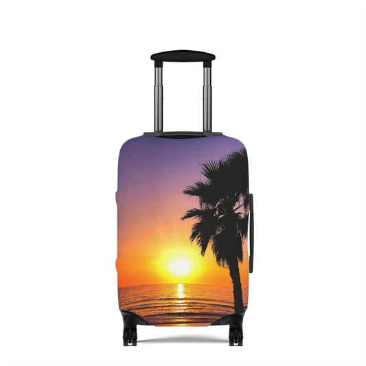 Tropical Sunset Luggage Cover - "Palm Glow"