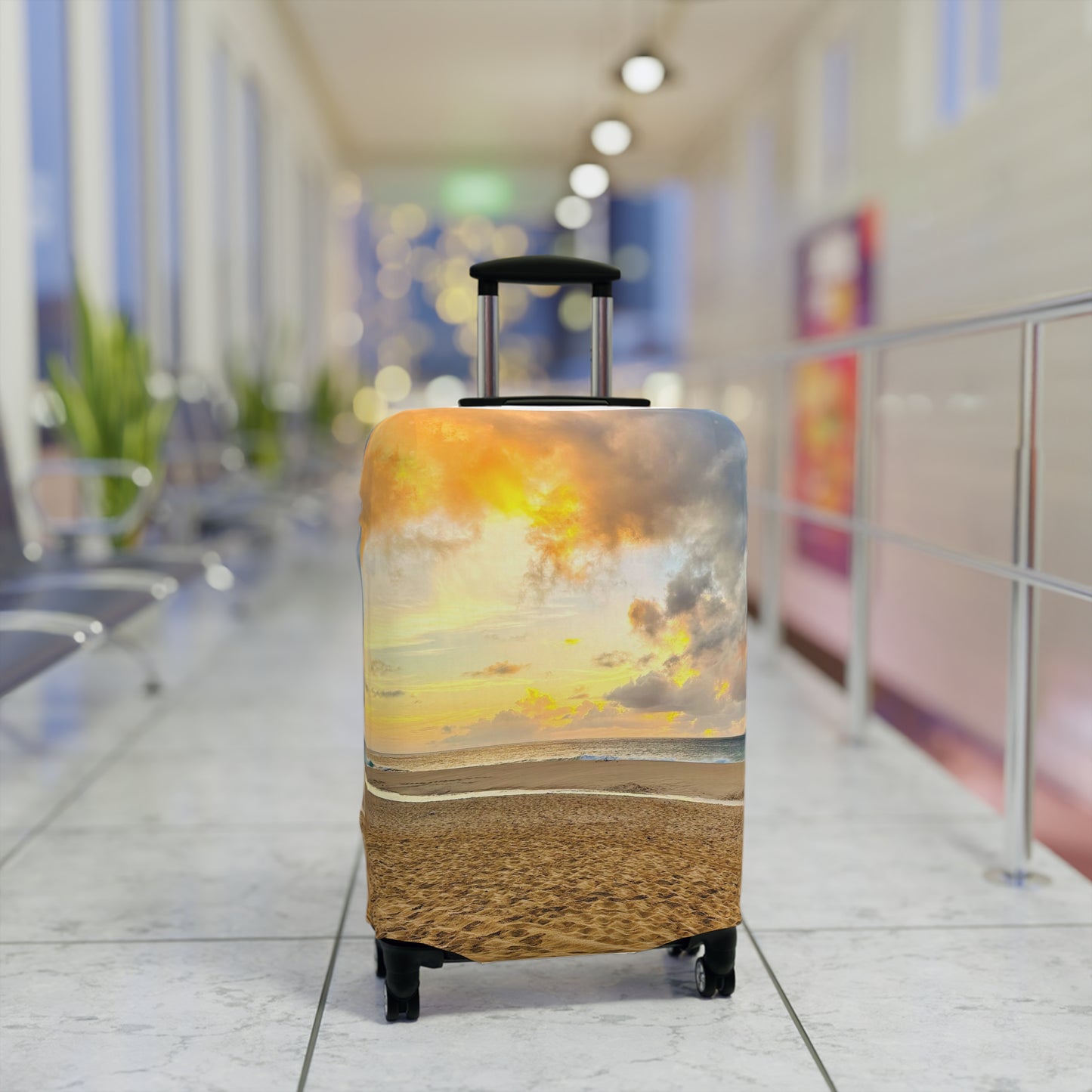 Beach Sunset Luggage Cover - "Shore Radiance"
