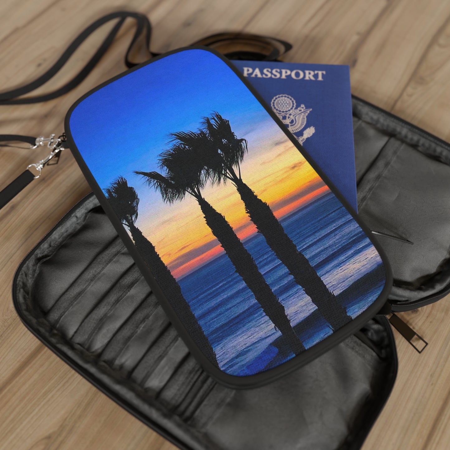 Passport Wallet - "Twilight Palms"