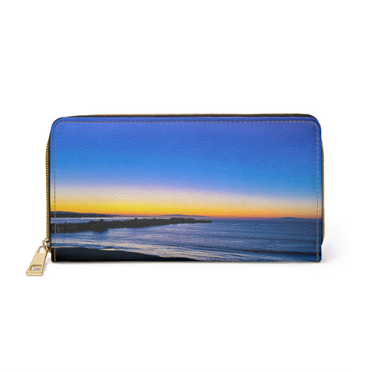 Zipper Wallet - "Golden Blues"