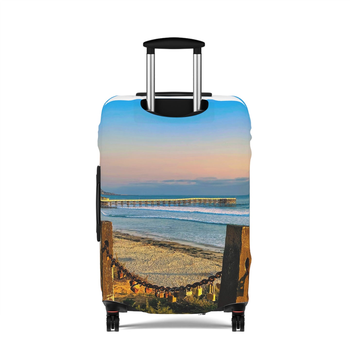 Coastal Luggage Cover - "Locked Love"