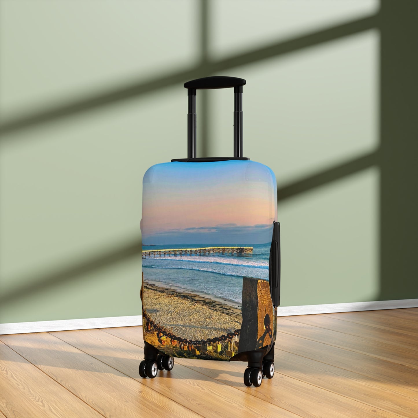 Coastal Luggage Cover - "Locked Love"