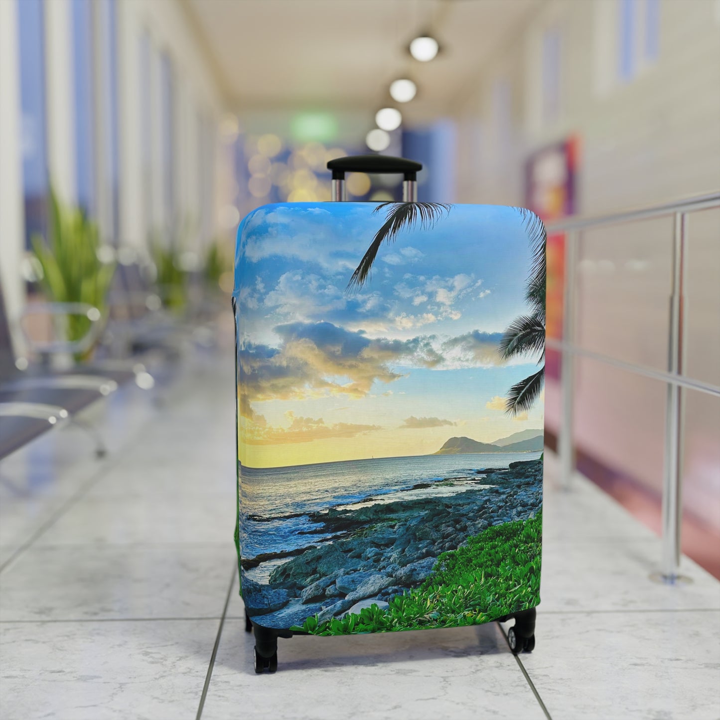Tropical Sunset Luggage Cover - "Oahu Glow"