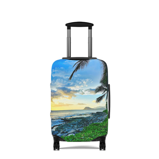 Tropical Sunset Luggage Cover - "Oahu Glow"