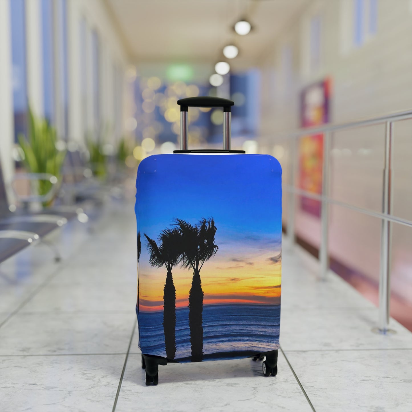 Tropical Sunset Luggage Cover - "Twilight Palms"
