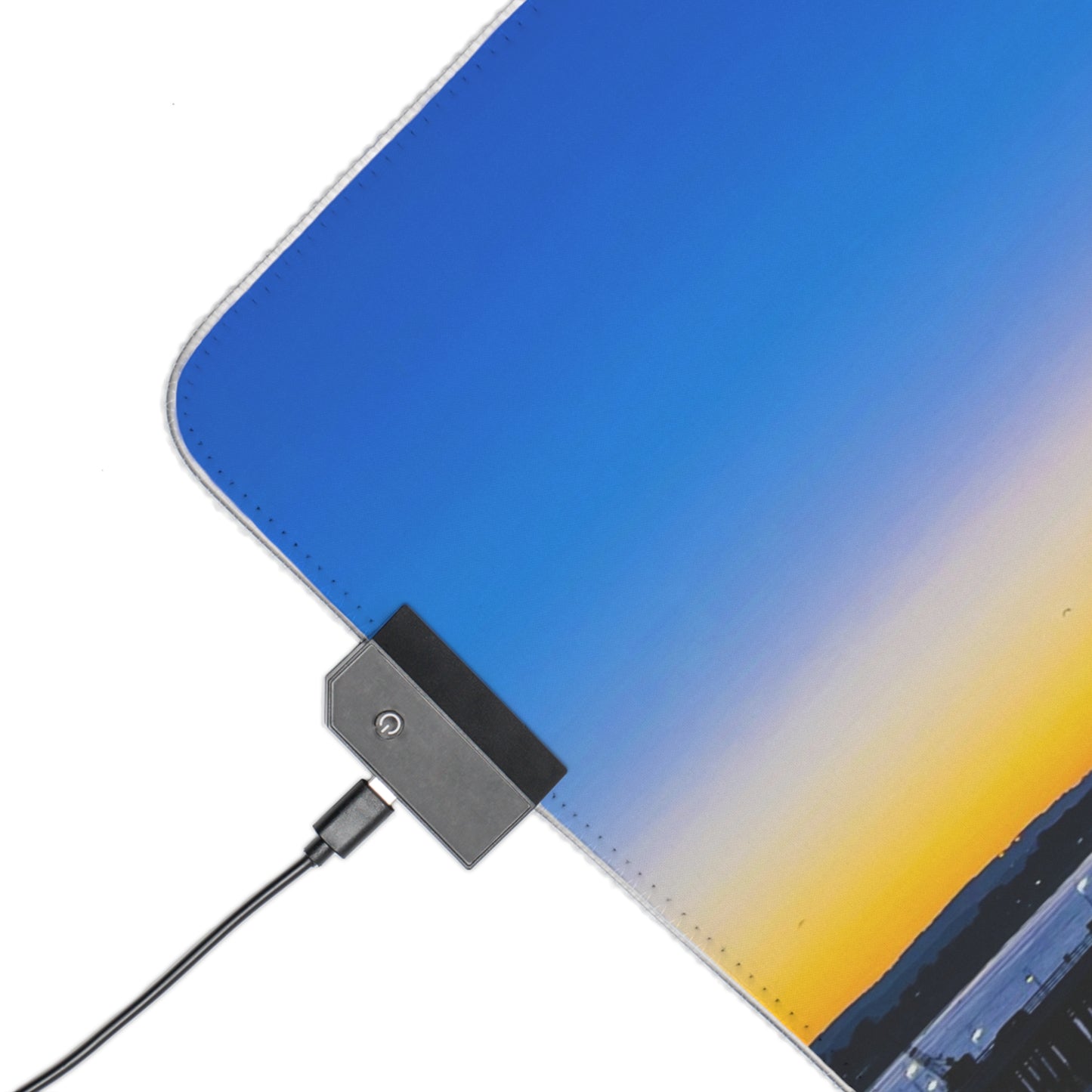 LED Gaming Desk Pad - "Golden Blues"