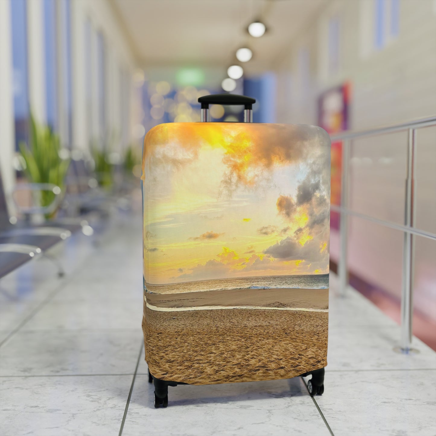 Beach Sunset Luggage Cover - "Shore Radiance"