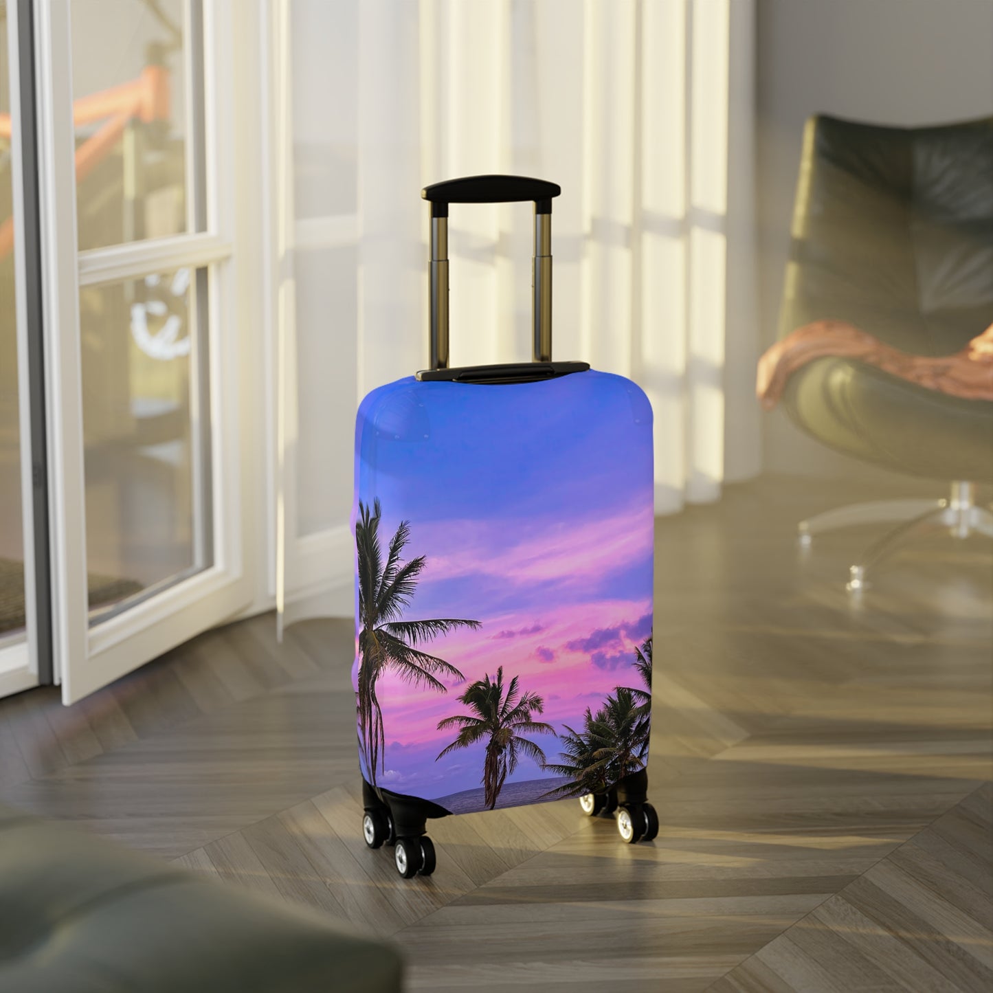 Tropical Luggage Cover - "Bubblegum"