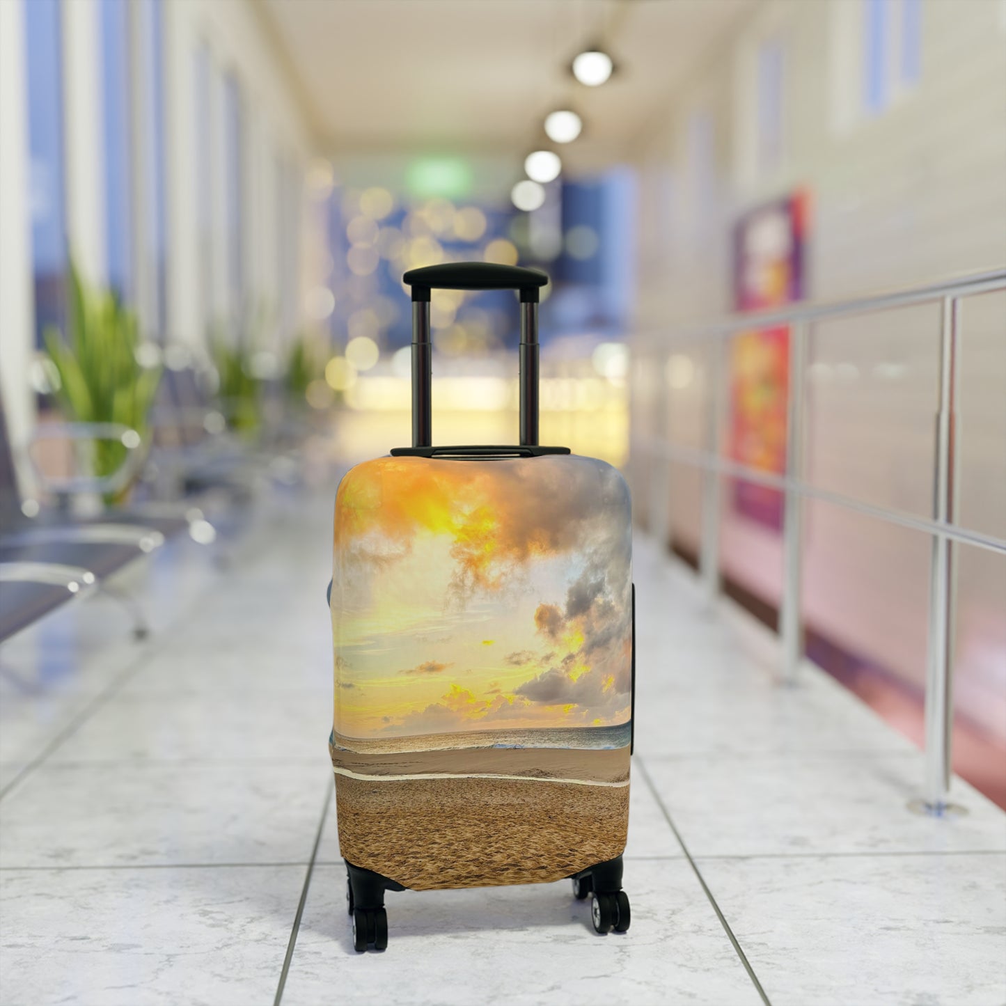 Beach Sunset Luggage Cover - "Shore Radiance"