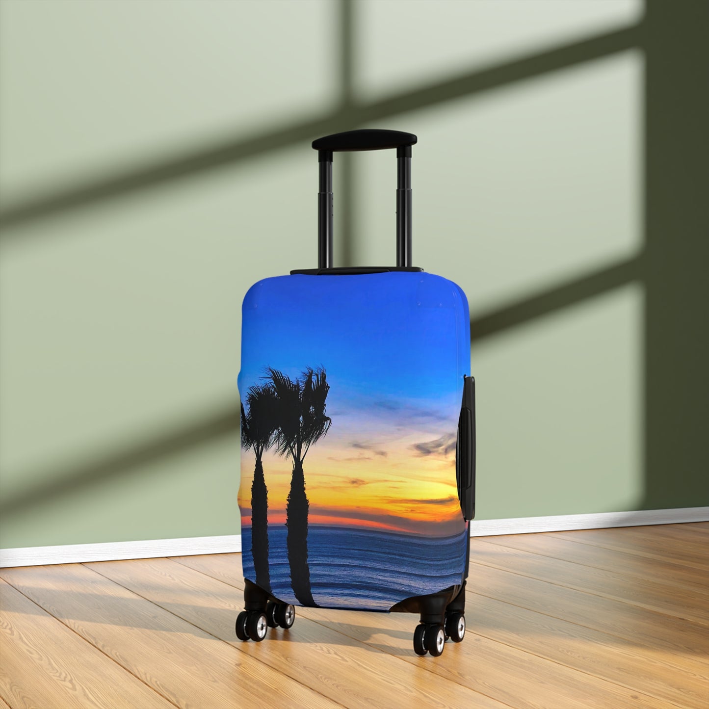 Tropical Sunset Luggage Cover - "Twilight Palms"