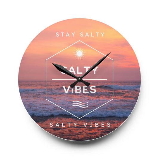 Salty Vibes Acrylic Wall Clock