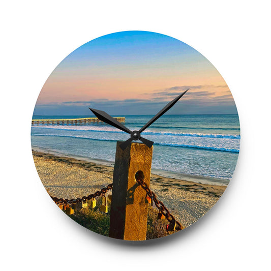 Acrylic Wall Clock - Locked Love