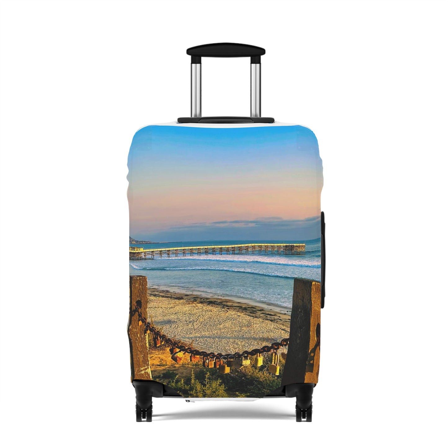 Coastal Luggage Cover - "Locked Love"