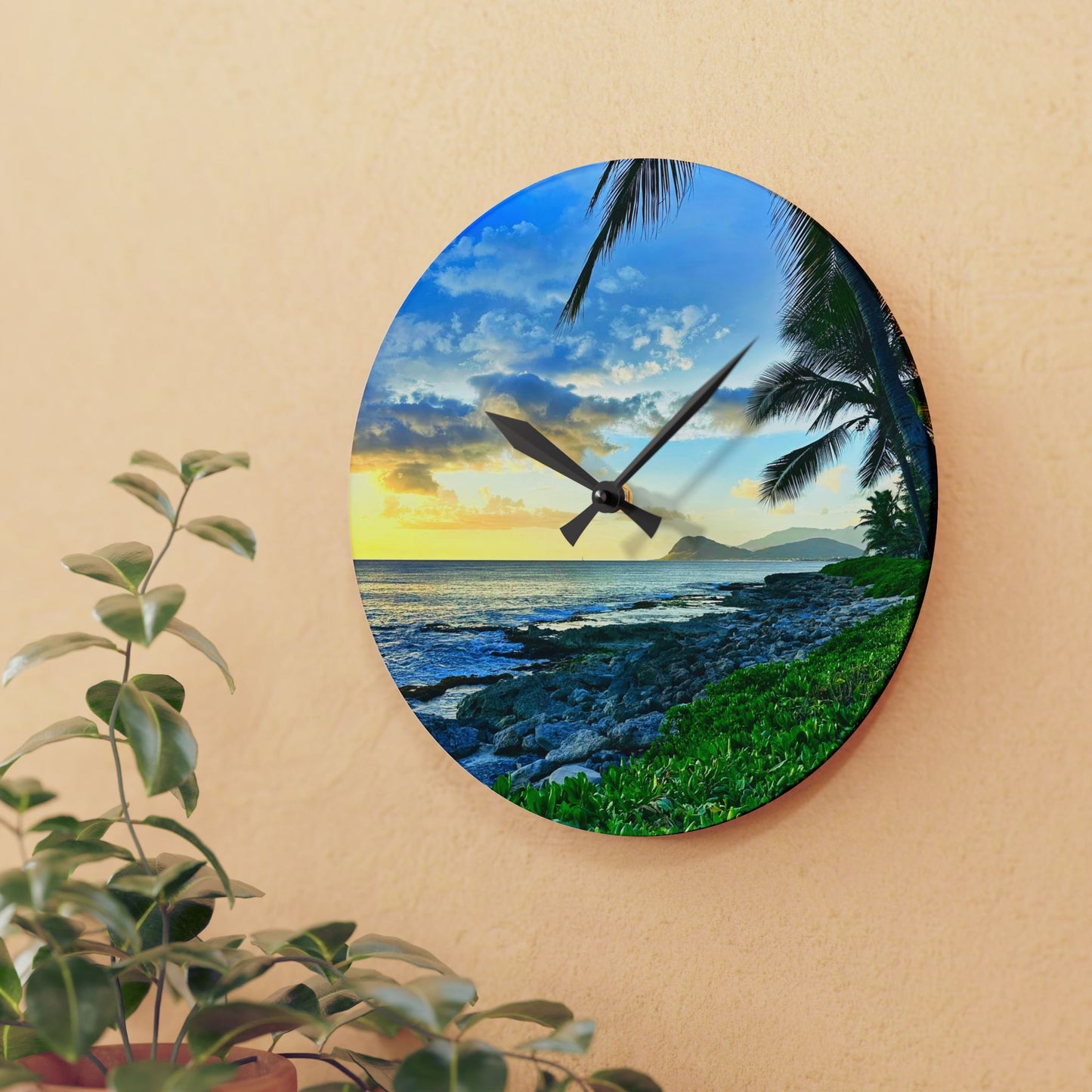 Acrylic Wall Clock - Oahu Glow