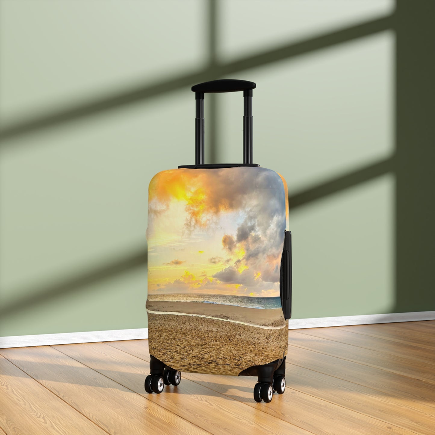 Beach Sunset Luggage Cover - "Shore Radiance"
