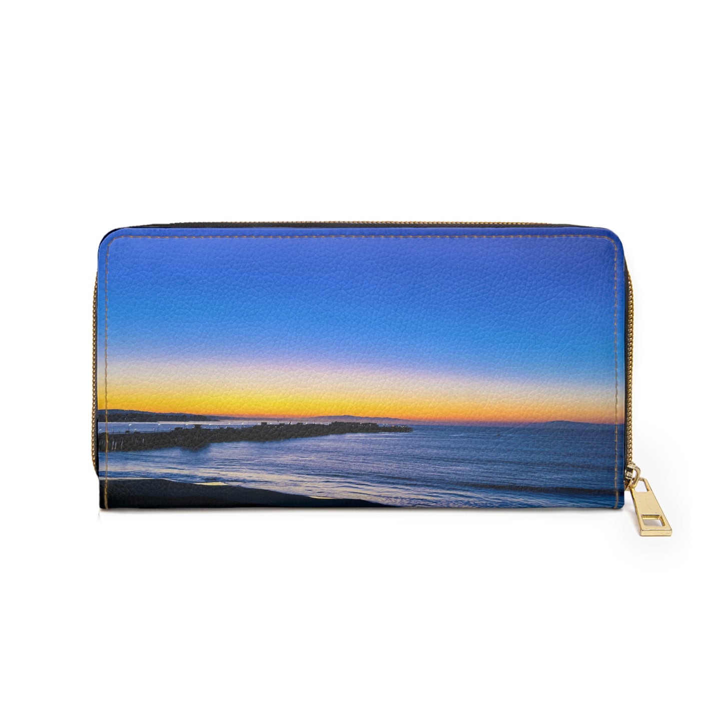 Zipper Wallet - "Golden Blues"
