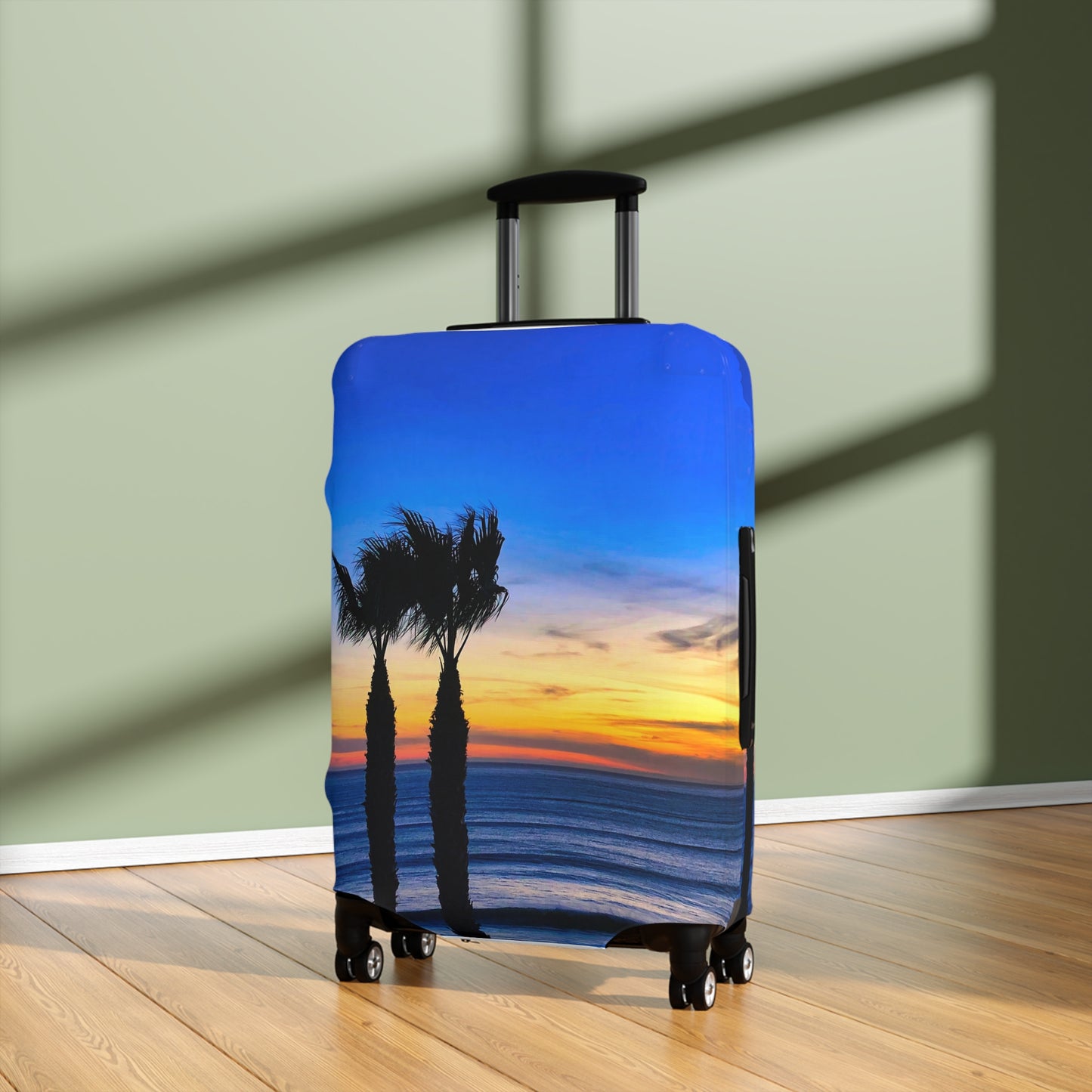 Tropical Sunset Luggage Cover - "Twilight Palms"