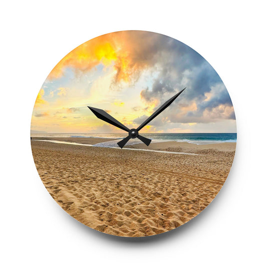 Acrylic Wall Clock - Sunset Sands
