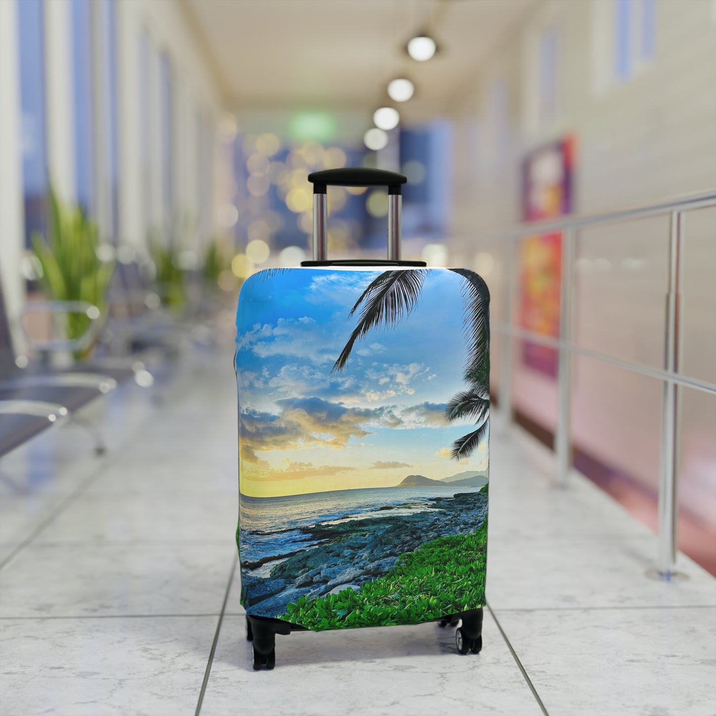 Tropical Sunset Luggage Cover - "Oahu Glow"