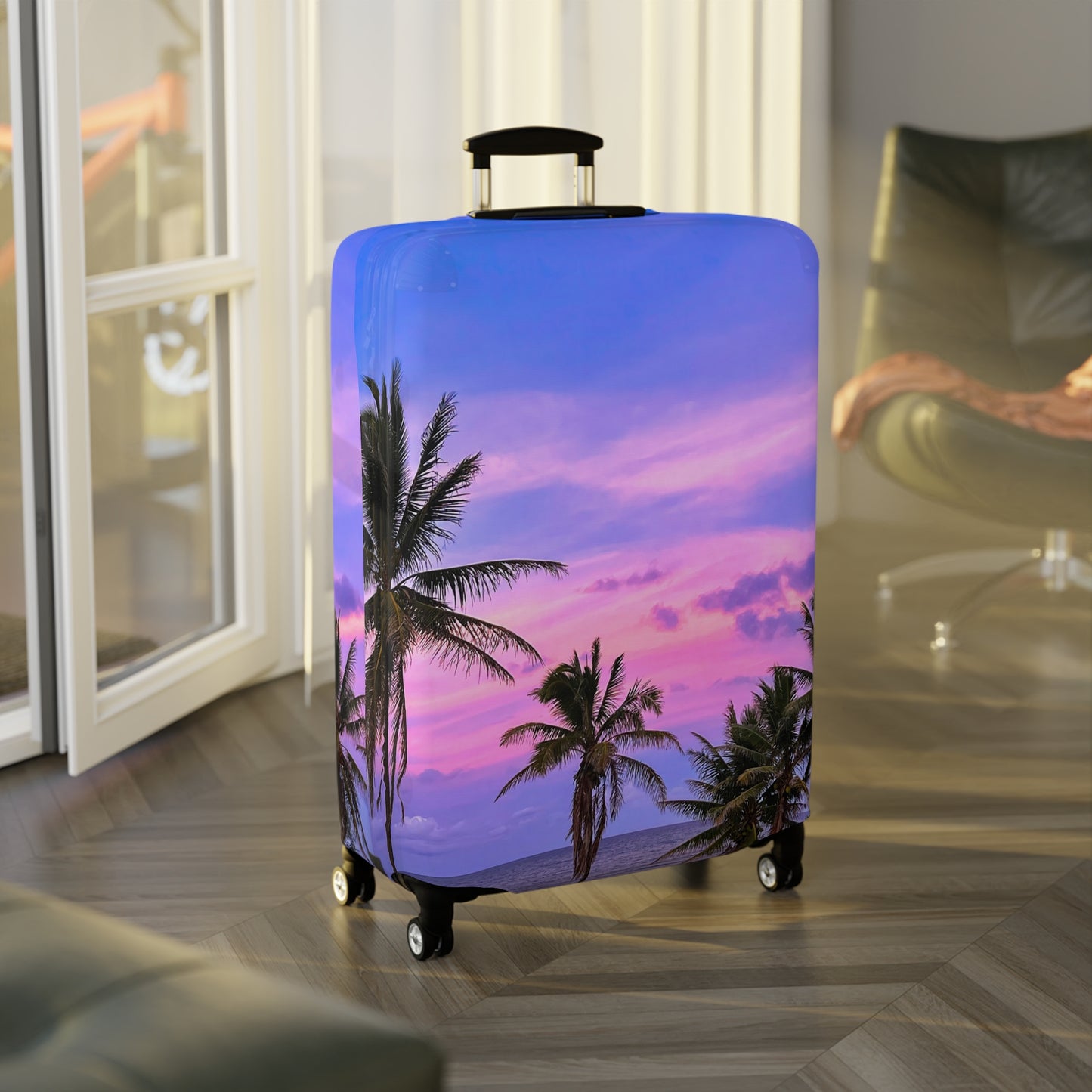 Tropical Luggage Cover - "Bubblegum"