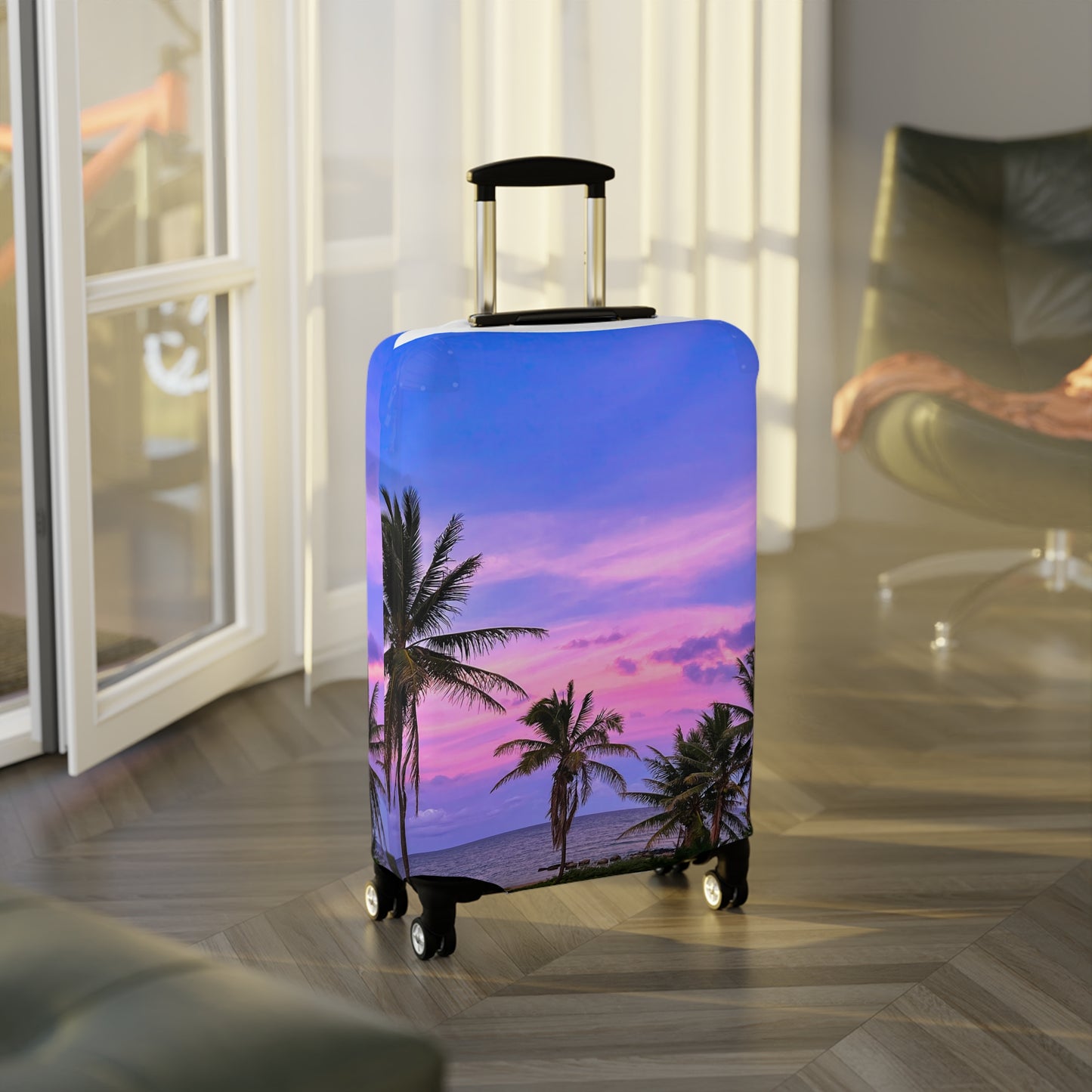Tropical Luggage Cover - "Bubblegum"