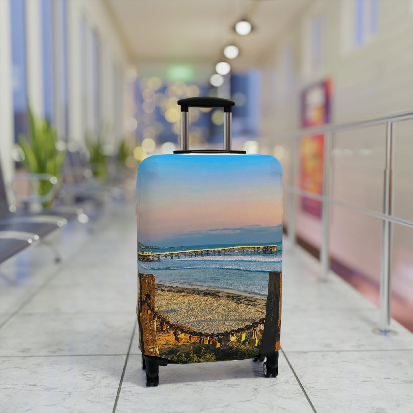 Coastal Luggage Cover - "Locked Love"
