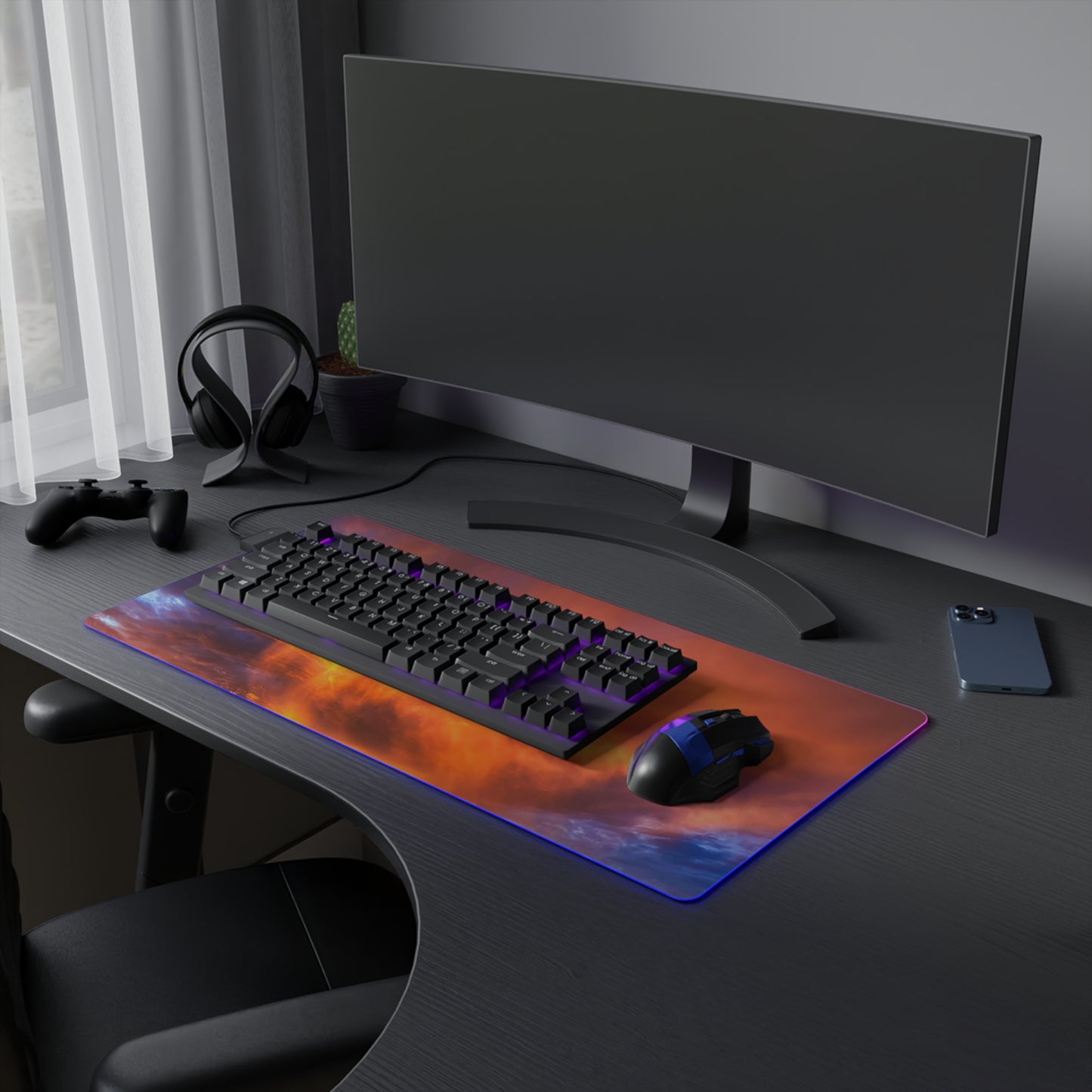 LED Gaming Desk Pad - "SunFire"